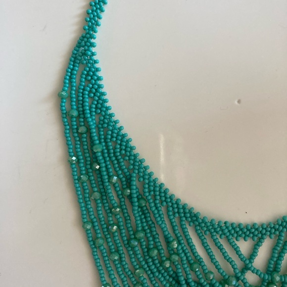 Turquoise Seed Bead Multilayer Necklace, NWOT - Picture 5 of 7